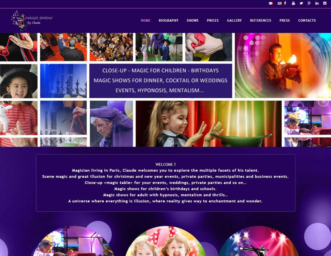 Magic passion website in Paris, web design and web devolopment in CMS by Marilooweb