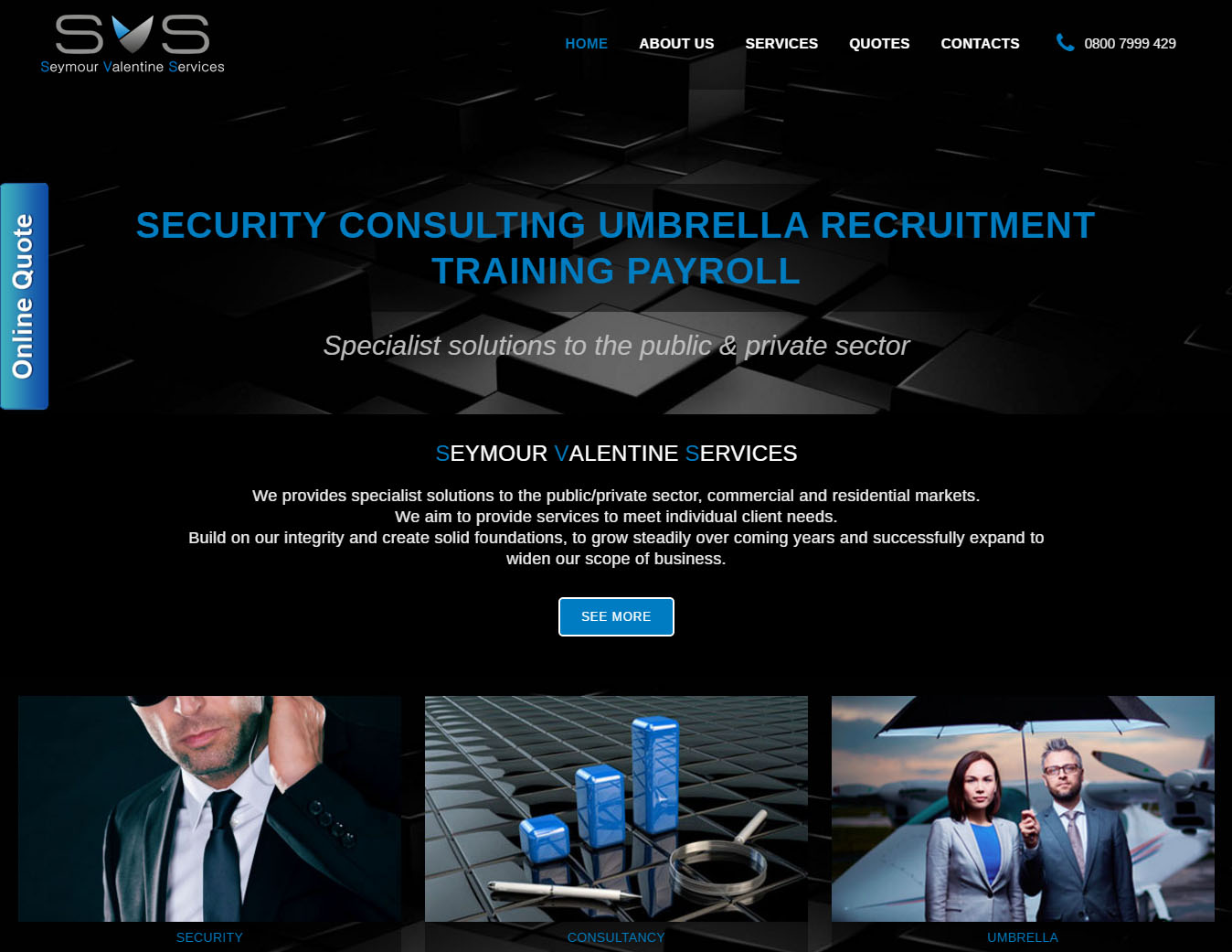 SVS Website in London, design and web devolopment in CMS by Maria Montemurro Webmaster